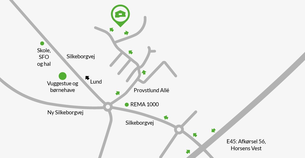 Enkelt kort over Provstlund Enkelt kort over Provstlund